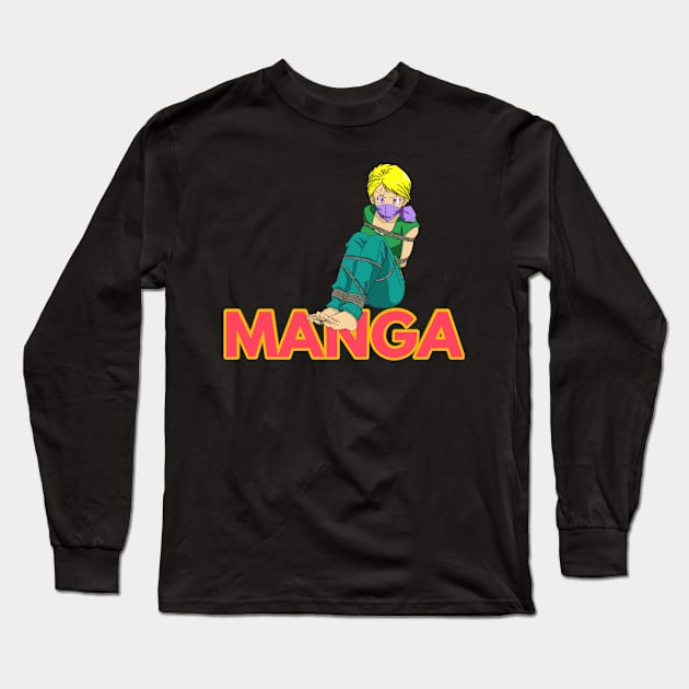 Manga with tied feet blonde haired Girl Long Sleeve T-Shirt by FromBerlinGift